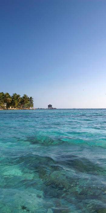 tropical paradise: tobacco caye, a tiny coral cay off the coast of Belize